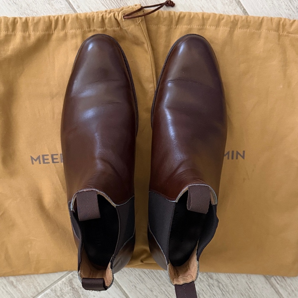 Meermin Dark Brown Leather Chelsea Boots - Picture 4 of 5